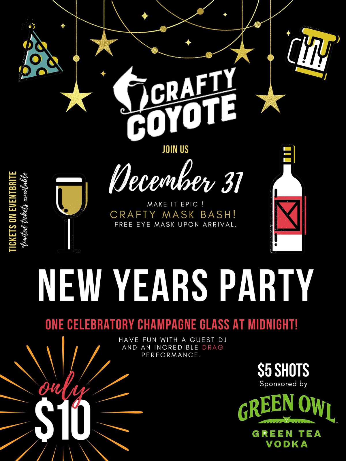 CRAFTY COYOTE NEW YEARS EVE PARTY!