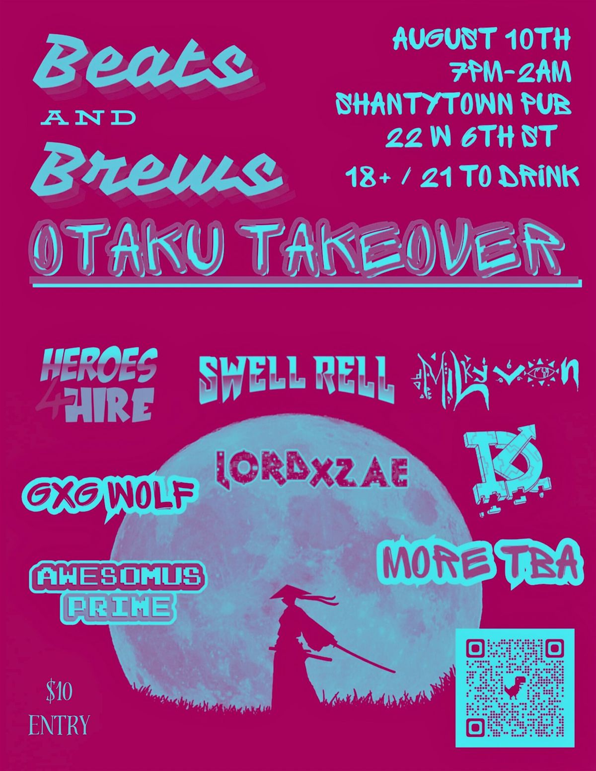 Beats and Brews: Otaku Takeover (April Edition) 8\/10\/24 SATURDAY presented by Milky Von