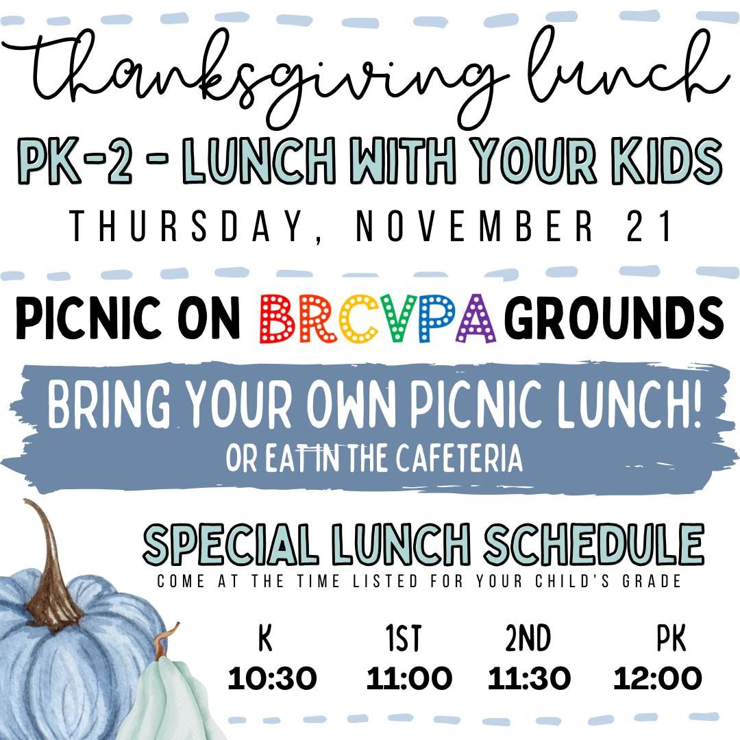 PK-2nd Grade Thanksgiving Lunch