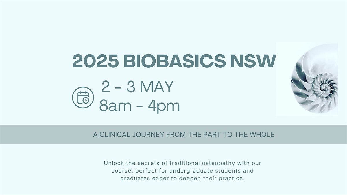 BioBasics Australia NSW Course May 2 & 3 - 15 Hours CPD