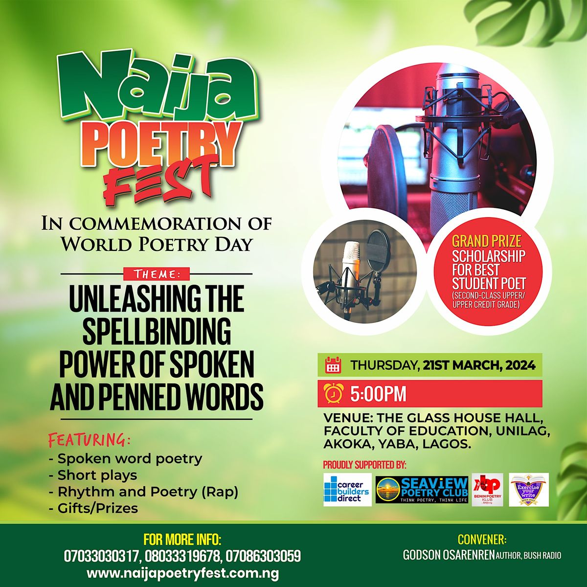 Naija Poetry Fest 2024, University of Lagos, Lagos, Nigeria, 21 March 2024