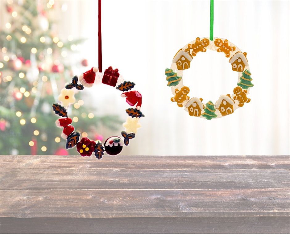 Fused glass Christmas wreath - Unconditional Love, Cleckheaton