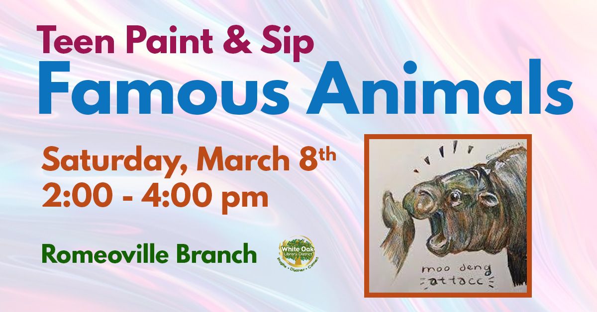 Teen Paint & Sip: Famous Animals