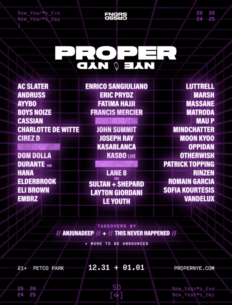 FNGRS CRSSD presents Proper NYE\/NYD 2025 - Wednesday (21+)