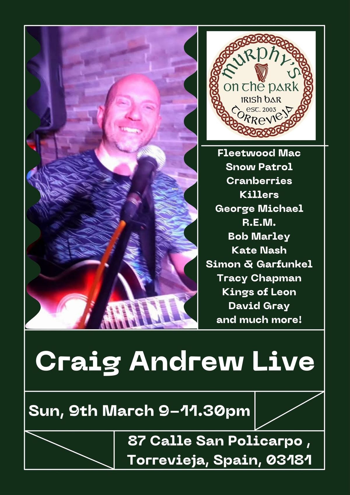 Craig Andrew Live at Murphy's On The Park