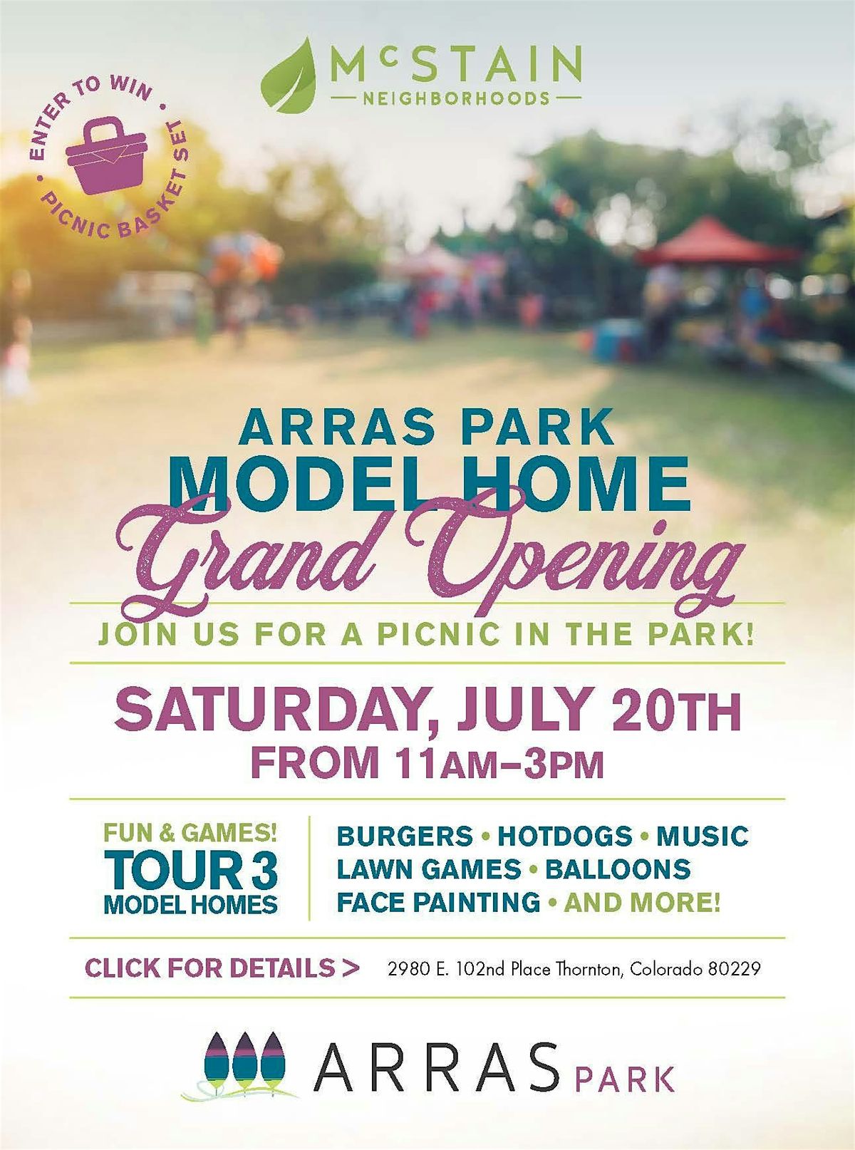 Arras Park Grand Opening Saturday, July 20th