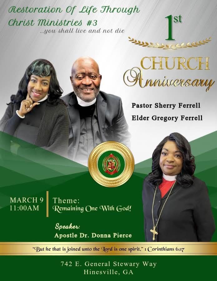 1st church anniversary of Restoration Of Life Through Christ Ministries #3