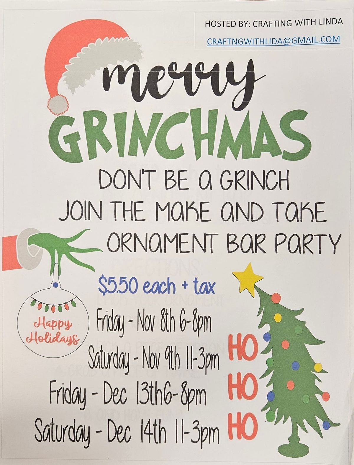 Merry Grinchmas Ornament Make and Take Bar