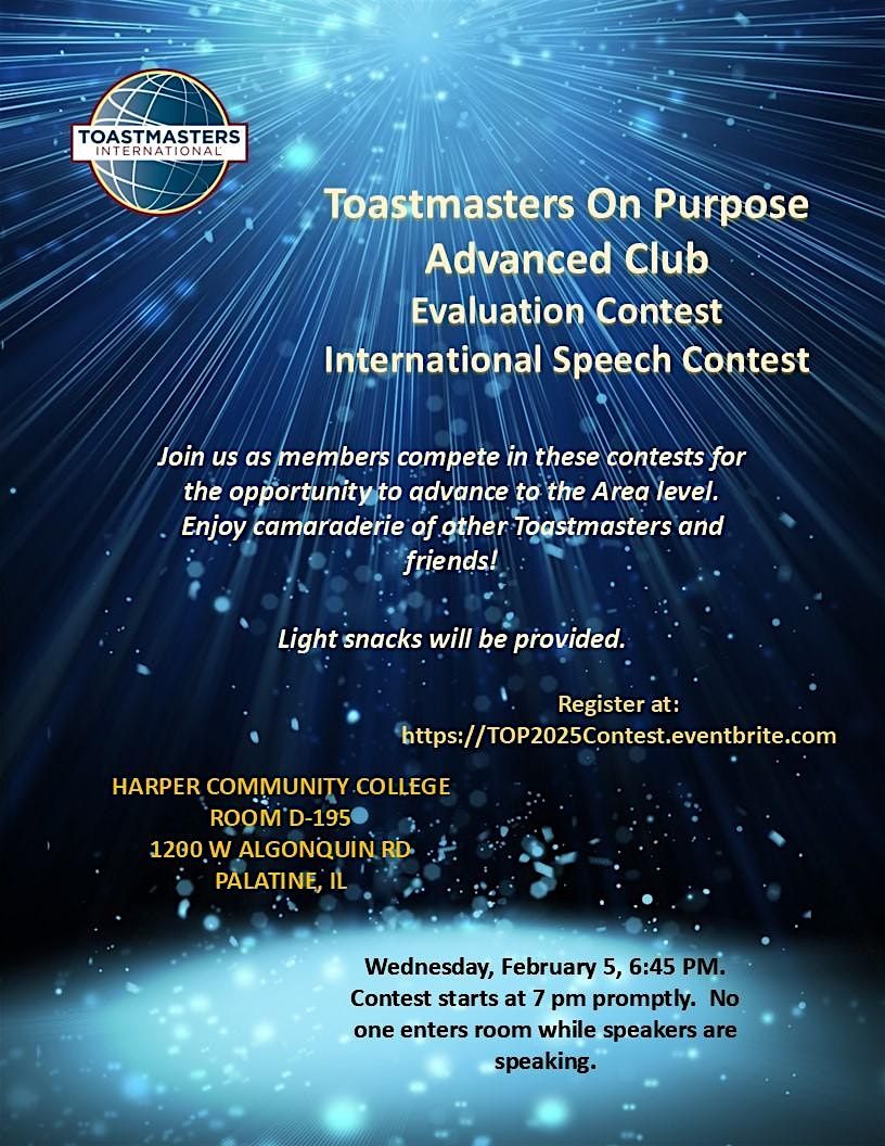 Toastmasters On Purpose Speech Contest