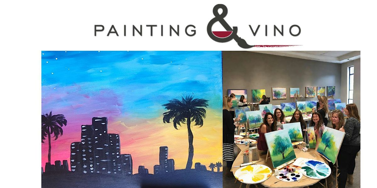 Sip and Paint, and Capture: The City Skyline painting