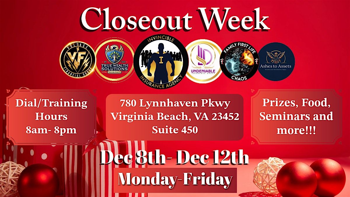 Closeout Week Holiday Edition