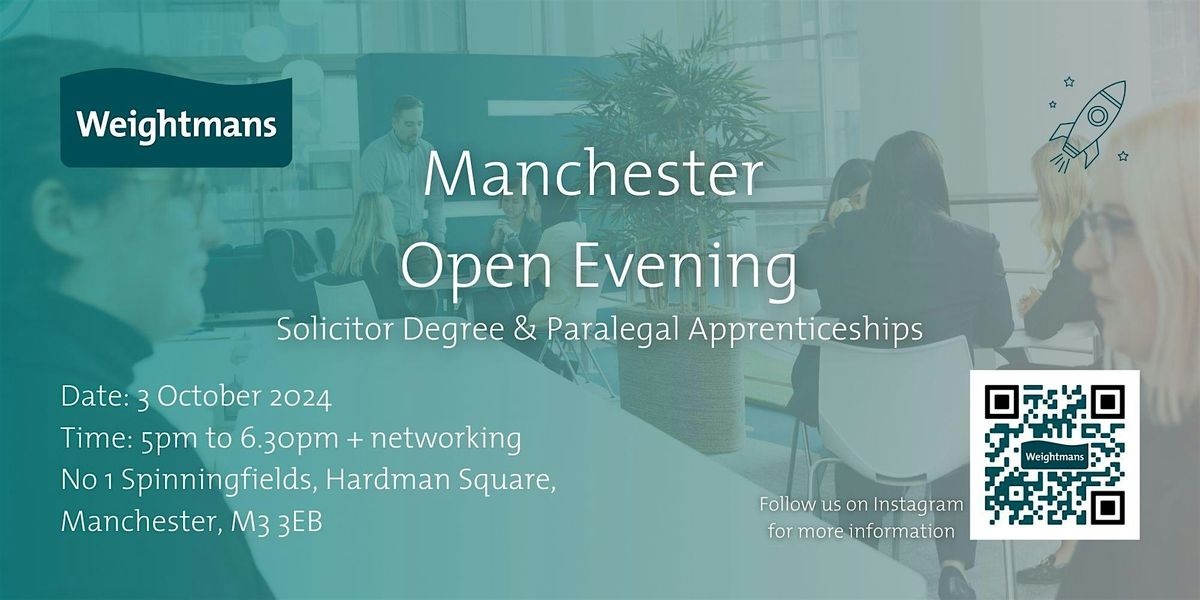 Manchester  Open Evening - Solicitor Degree & Paralegal Apprenticeships