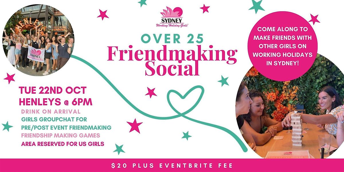 Over 25 Friendmaking Social | Tuesday 22nd October