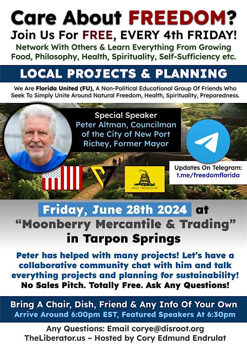 LOCAL PROJECTS & PLANNING FOR FREEDOM - OPEN DISCUSSION WITH COUNCILMAN