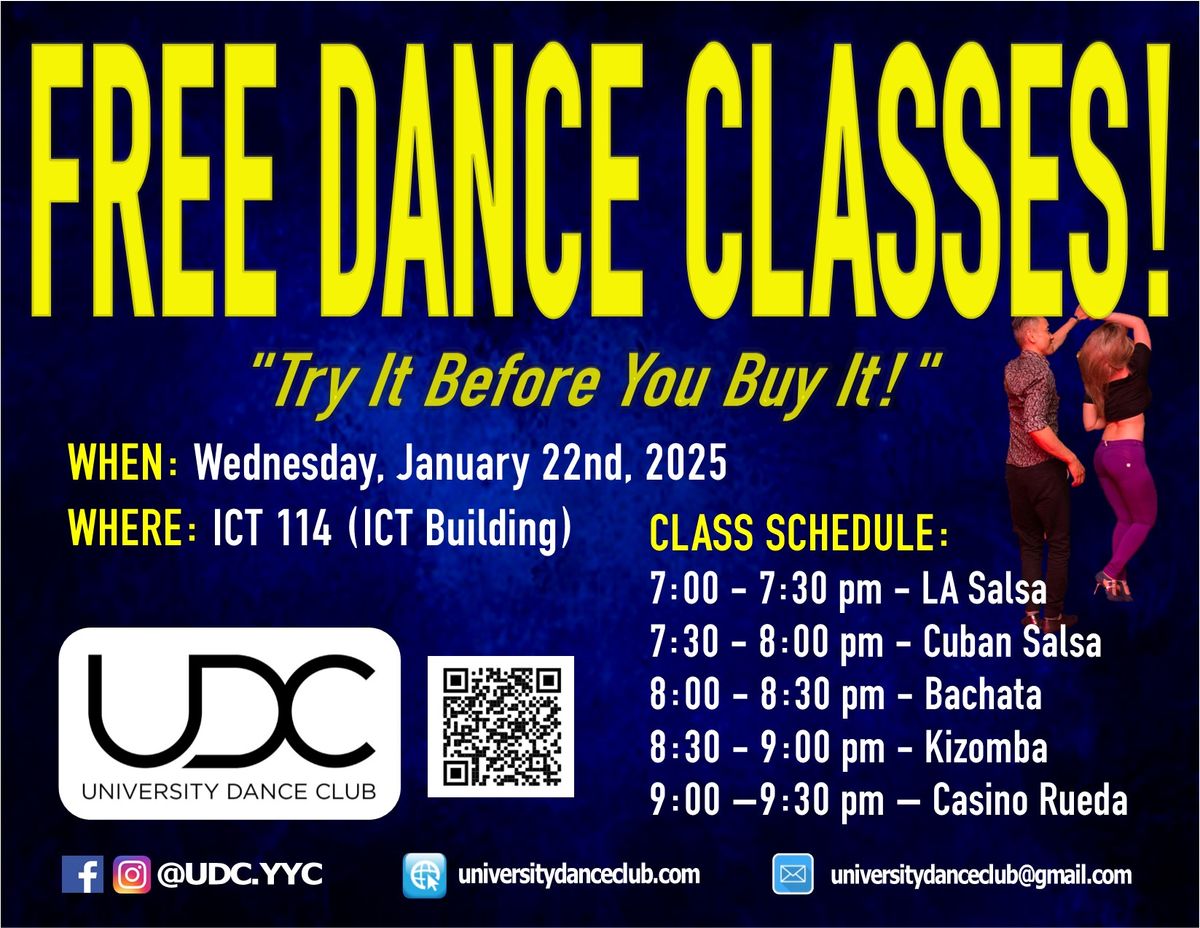 FREE DANCE CLASSES "Try it Before you Buy it"