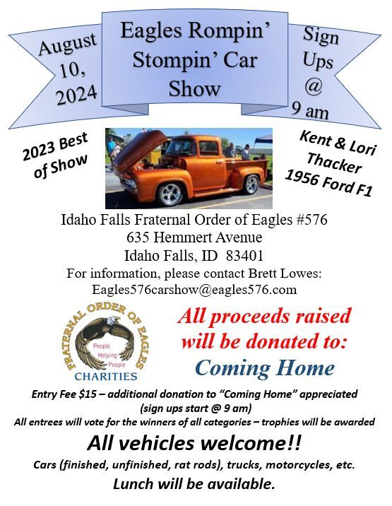 2024 Eagles Rompin' Stompin' Car Show - Click on the picture for contact information.