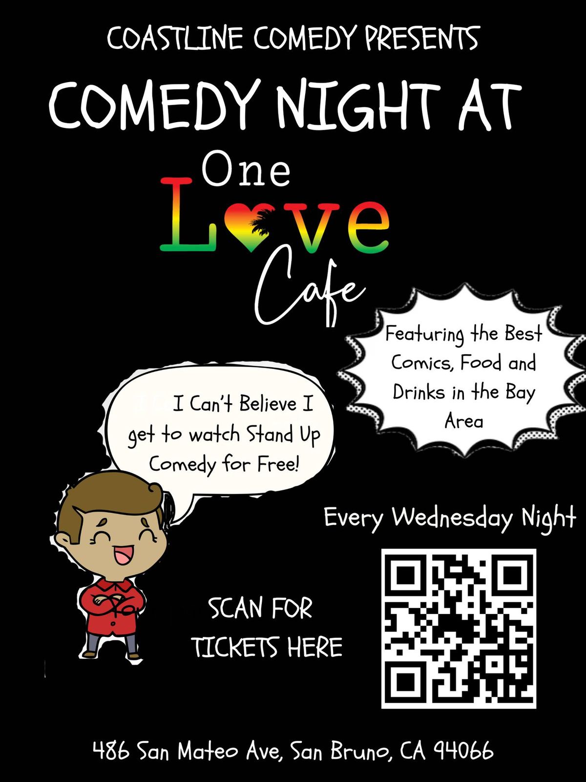 Coastline Comedy Presents Comedy Night at One Love Cafe