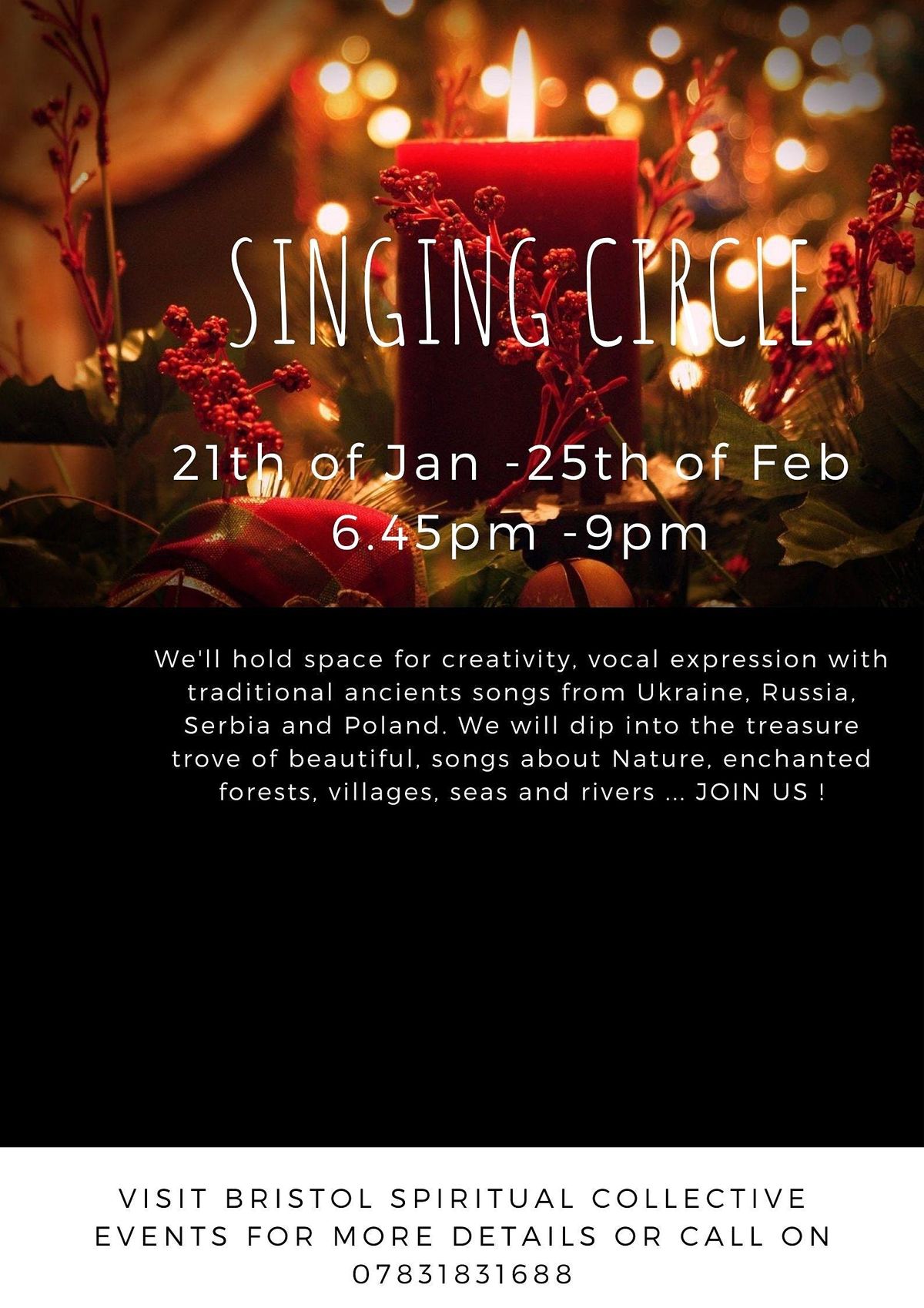 Signing circle with soulful carols  from Eastern Europe + sound bath