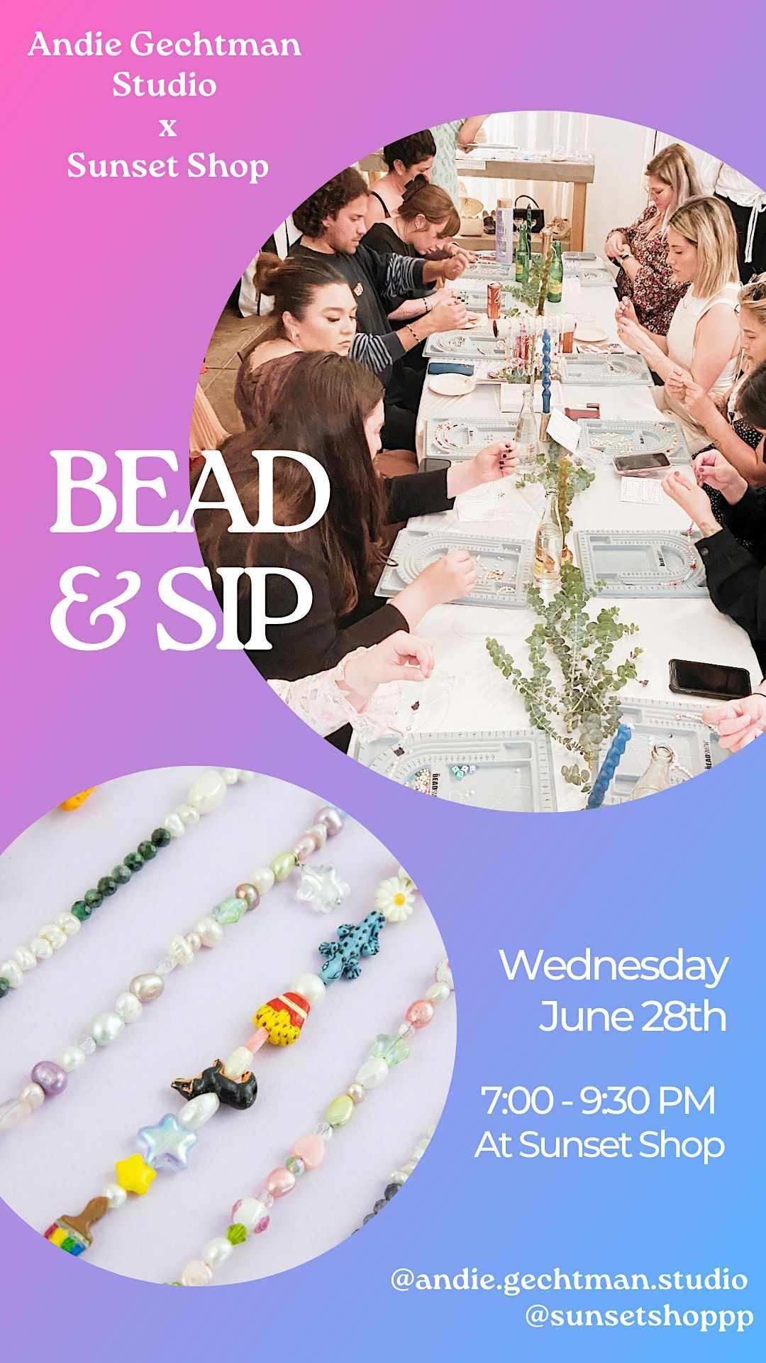Bead & Sip DIY Jewelry Night