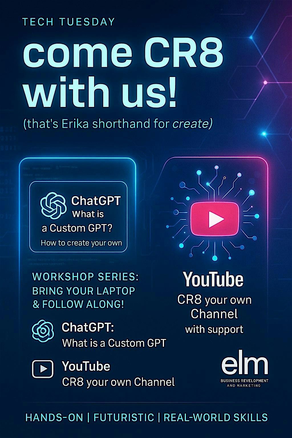 Tech Tuesday ~ come CR8 with us!  (that\u2019s Erika shorthand for create)