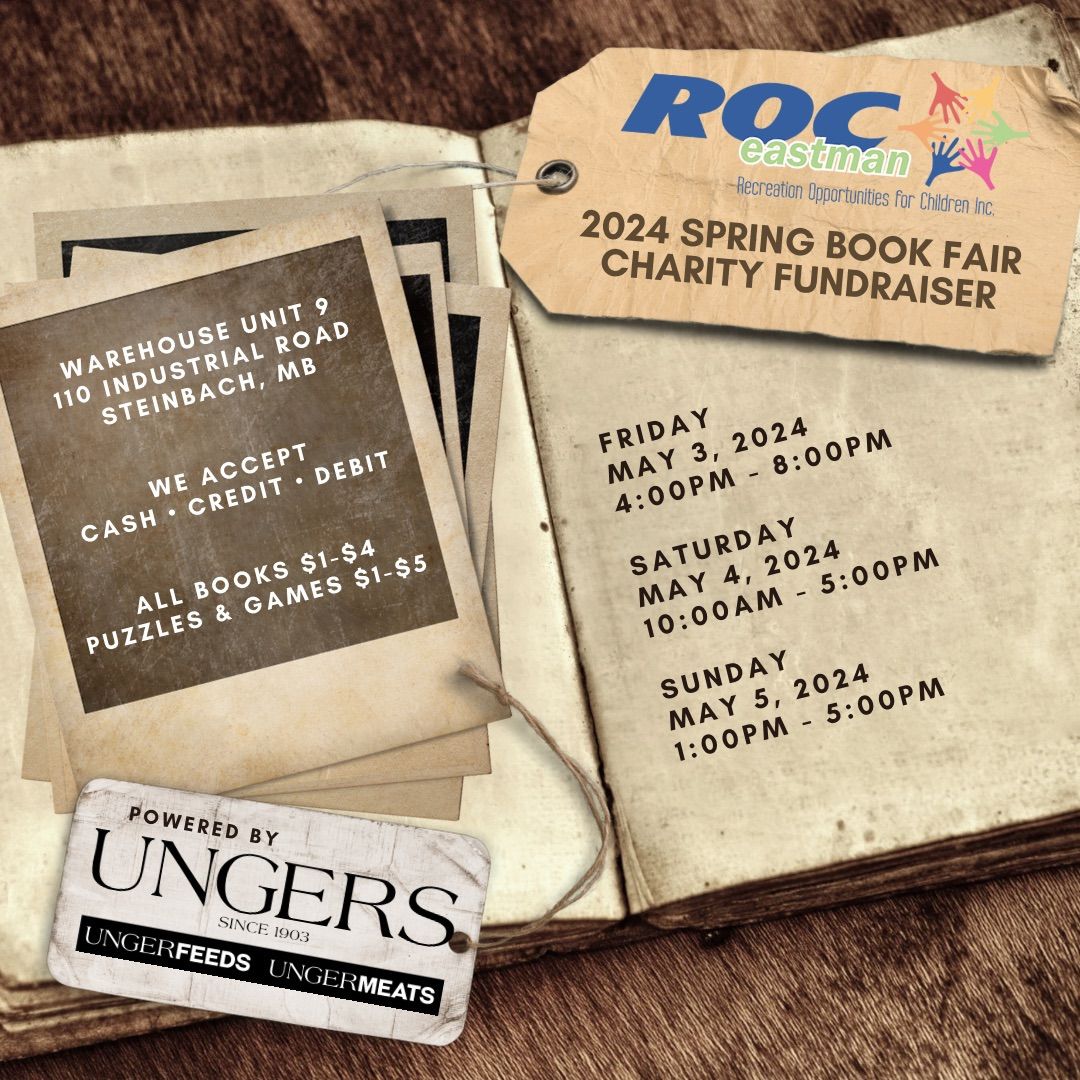ROC Eastman Used Book Fair Charity Fundraiser (in partnership with Ungers!)