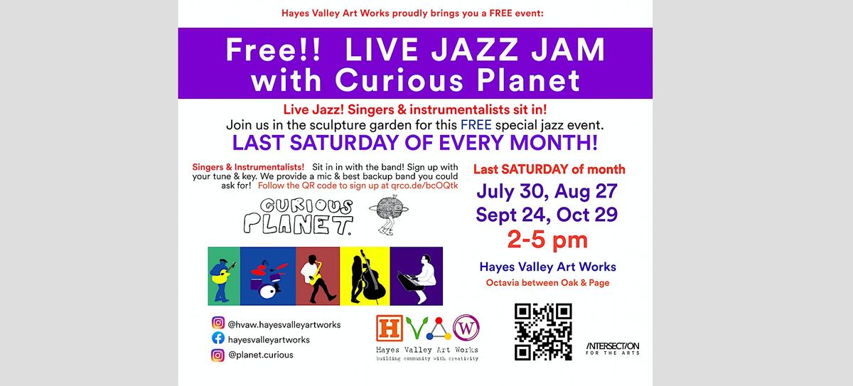 Free! Jazz Jam Last Saturday of every month