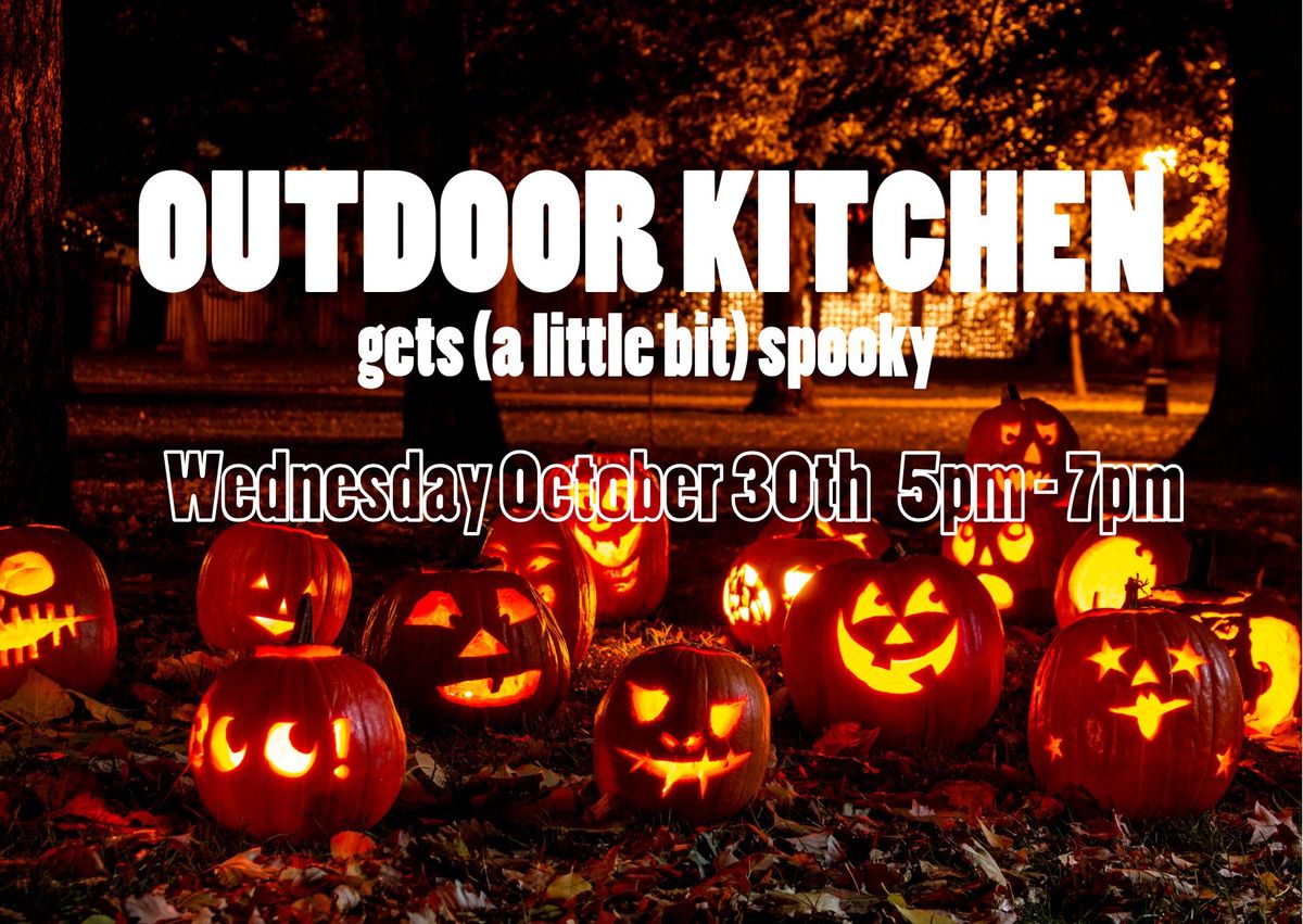 Outdoor Kitchen Halloween Gathering