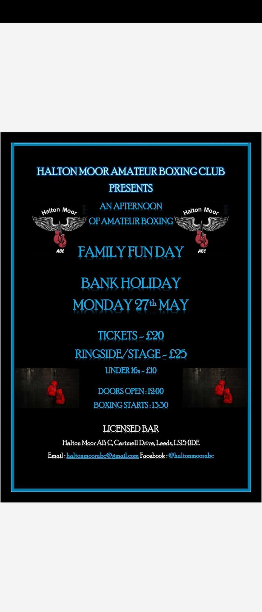 FAMILY FUN DAY - AN AFTERNOON OF AMATEUR BOXING
