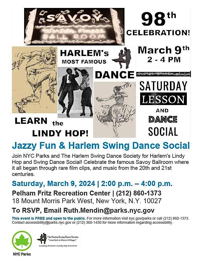 Harlem's Dance of Lindy Hop!  FREE Lesson and Dance Social