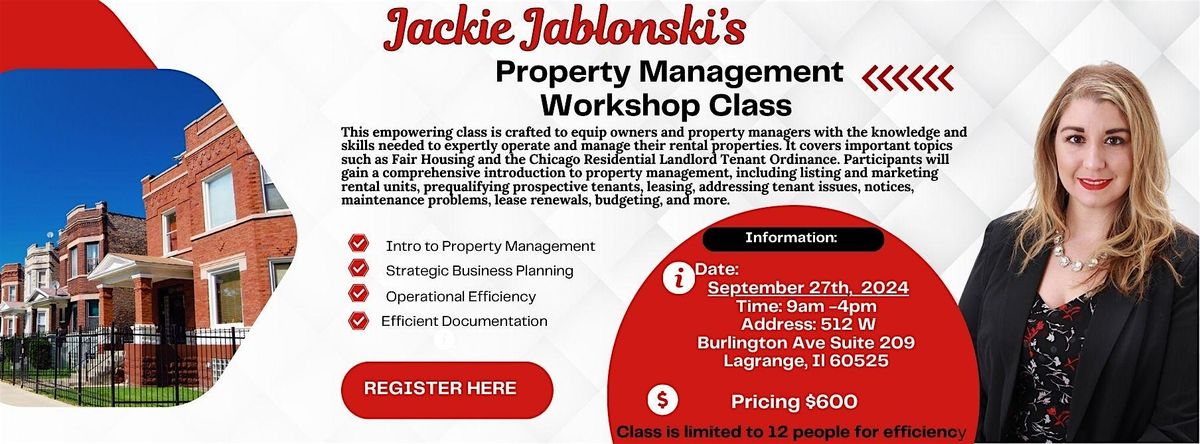 Real Estate Property Management Workshop Class with Jackie Jablonski