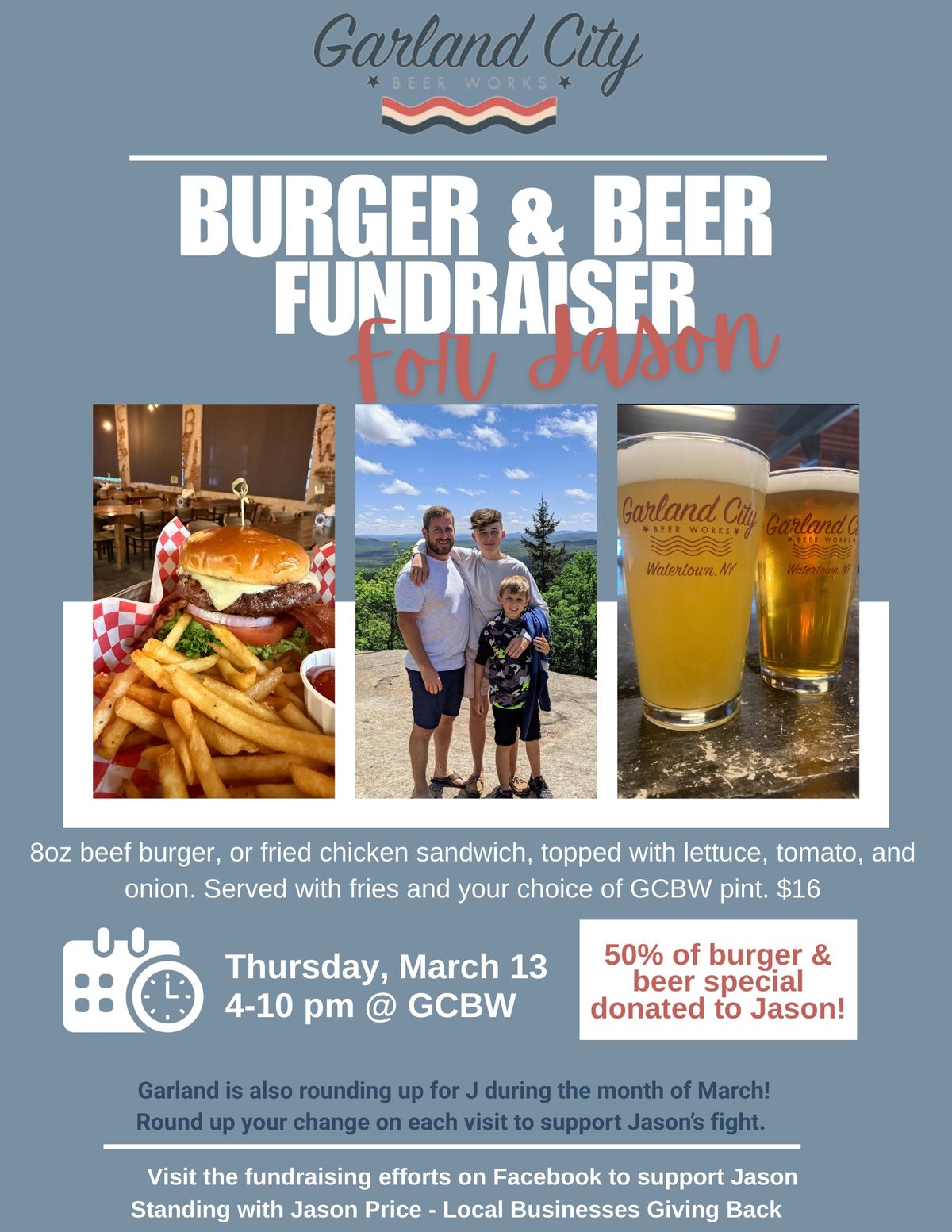 Burger & Beer Night for Jason Price! 