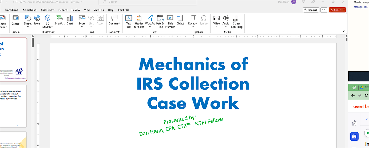 Mechanics of IRS Collection Case Work