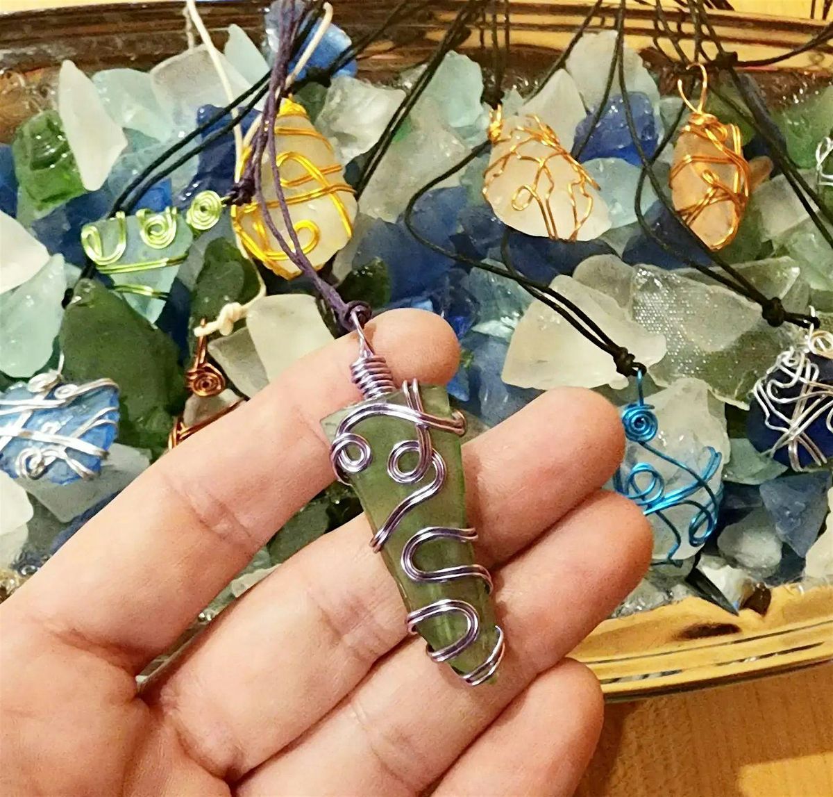 Wire Wrap Sea Glass at 314 Beer Garden!