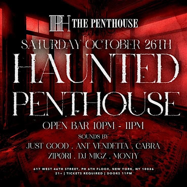 HAUNTED PENTHOUSE HALLOWEEN BASH 2024 NYC (FREE OPEN BAR 10PM11PM