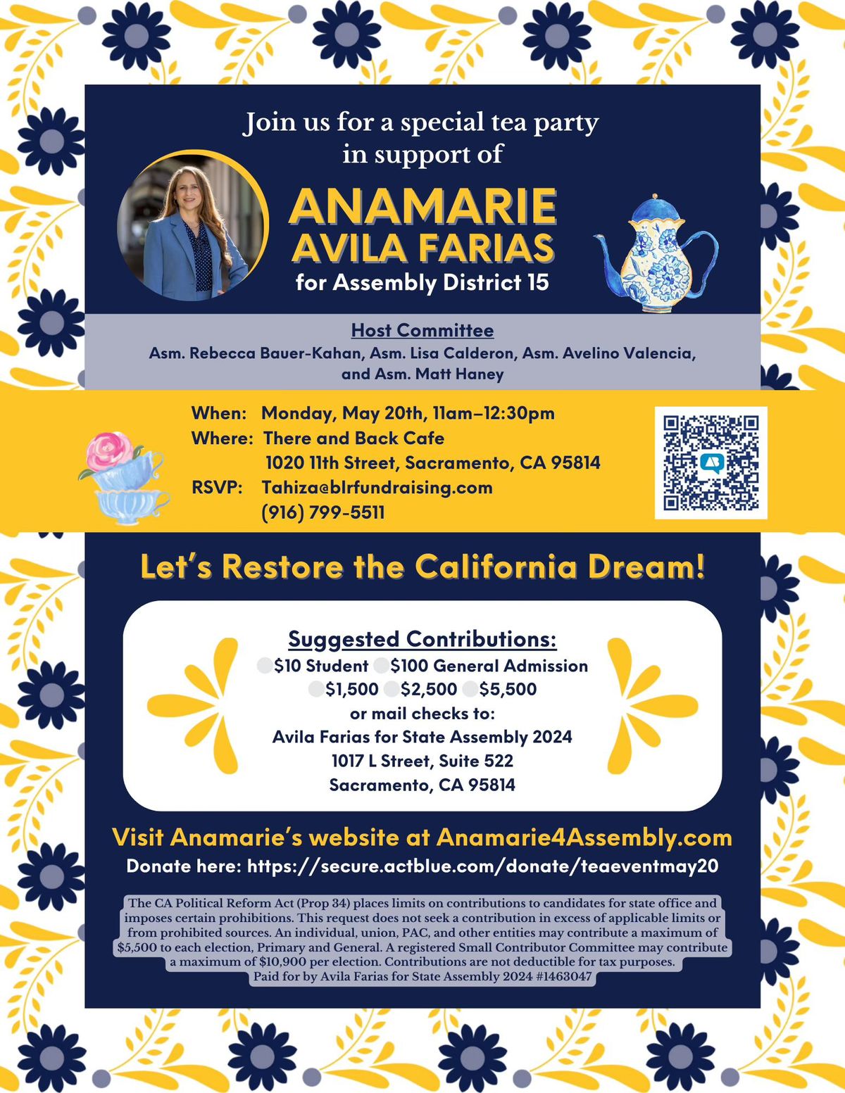 Special Tea Party for Anamarie Avila Farias for AD15