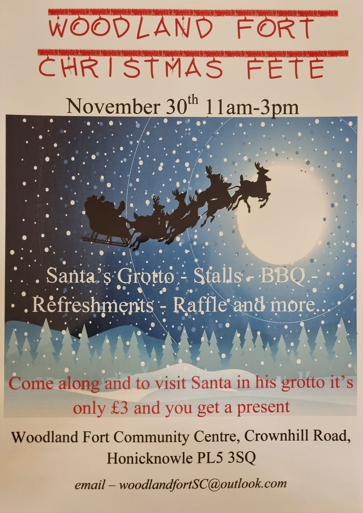 Woodland Fort's Christmas Fete ( open to all )