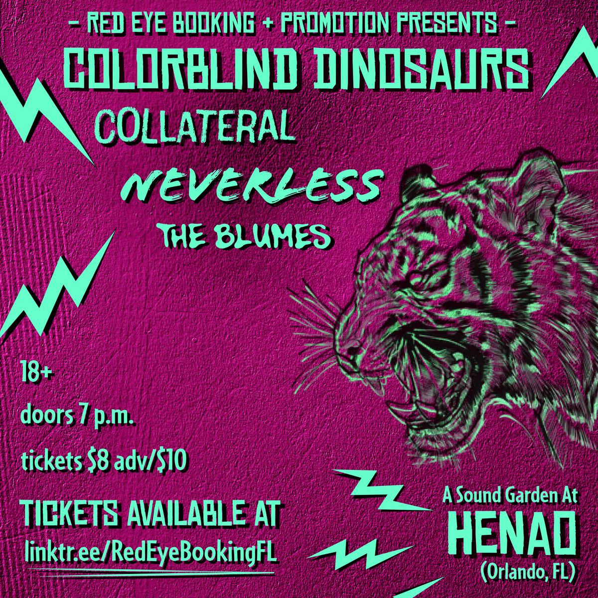 Colorblind Dinosaurs, Collateral, Neverless, The Blumes