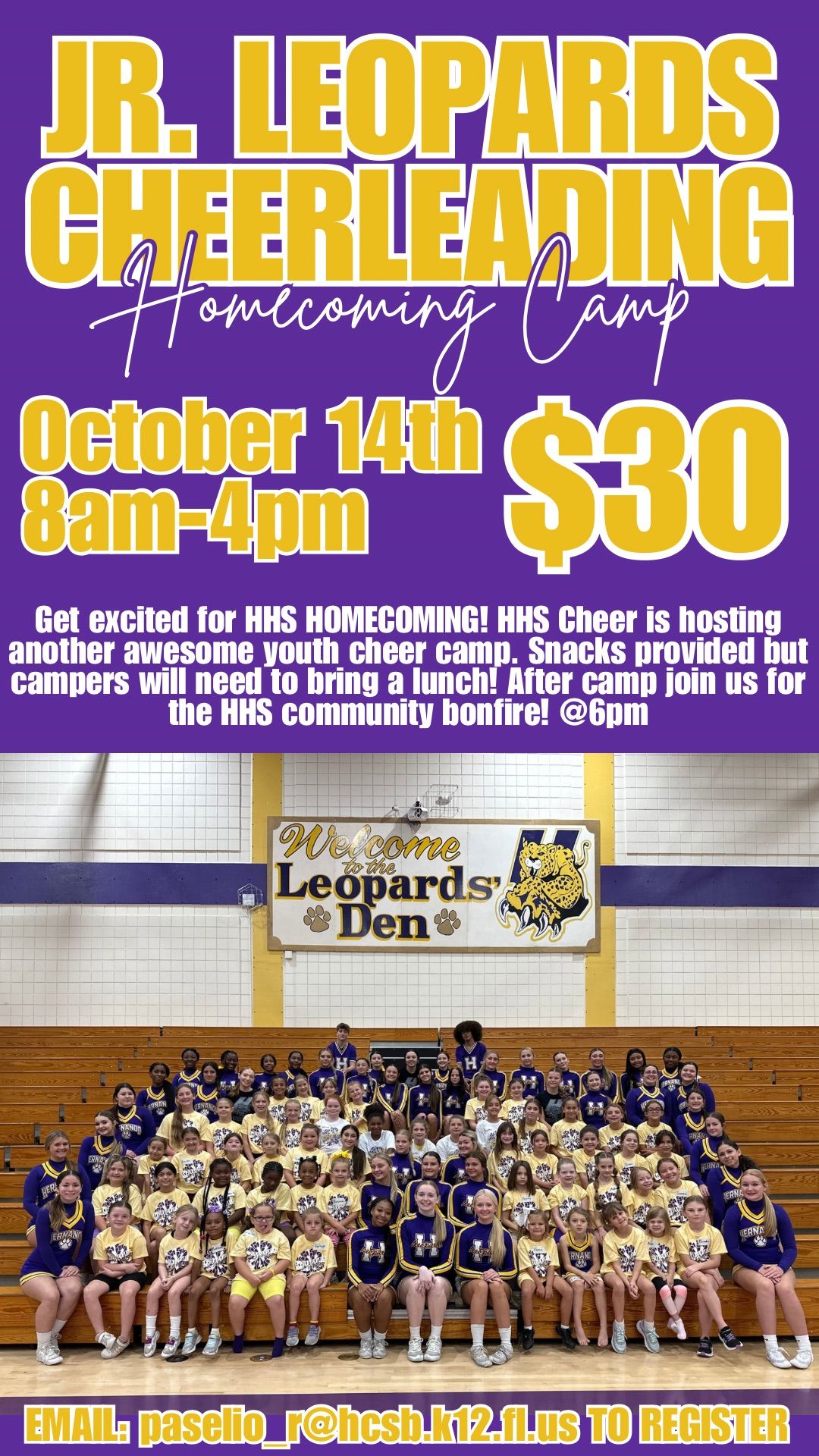 Jr. Leopard Cheerleading HOMECOMING CAMP