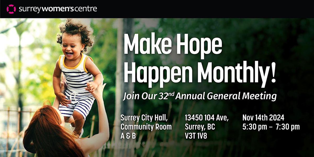 Surrey Women's  Centre's 32nd  Annual General Meeting