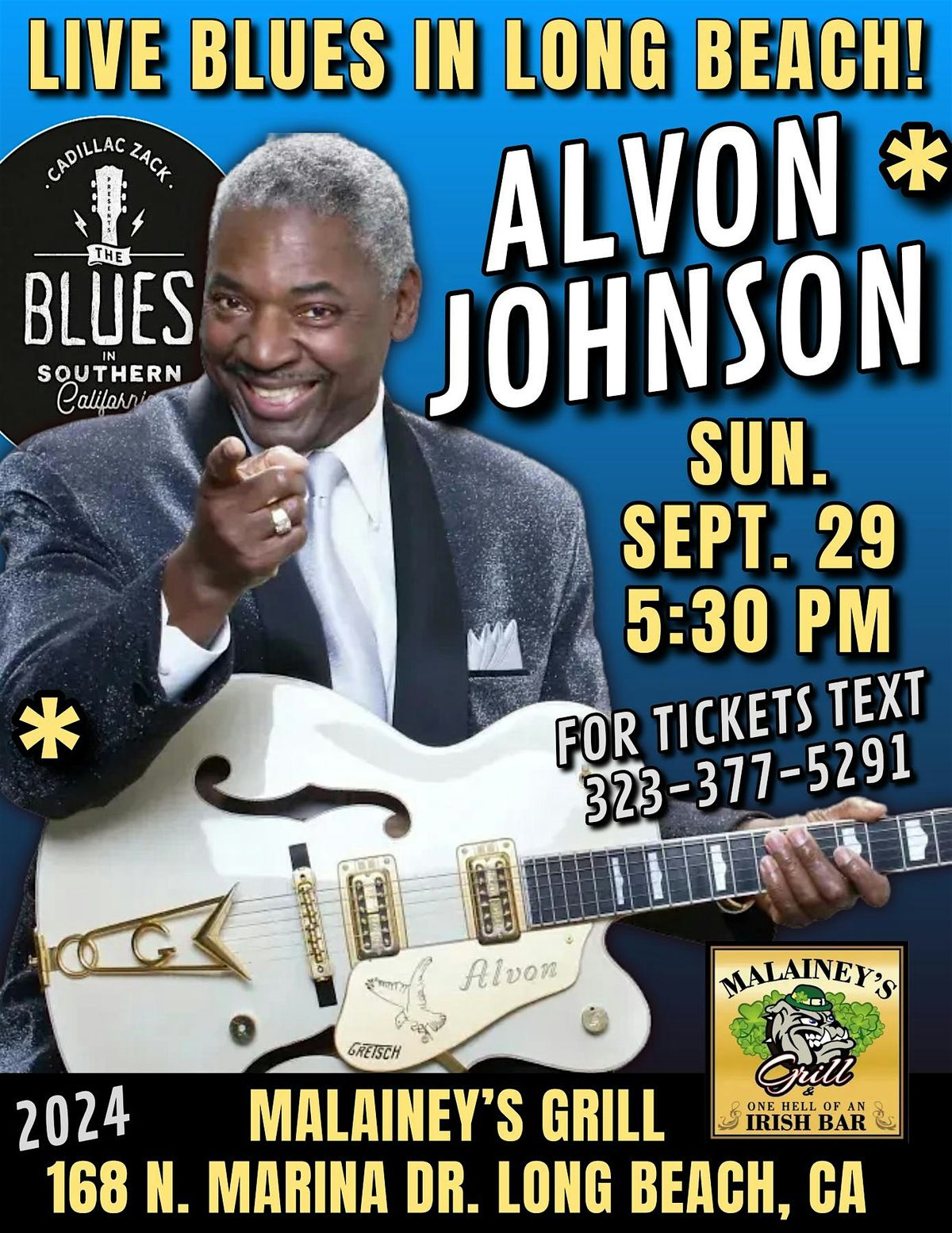 ALVON JOHNSON - Blues Guitar Great - in Long Beach!