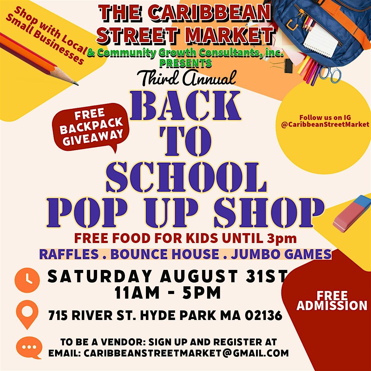 BACK TO SCHOOL POP UP SHOP x The Caribbean Street Market