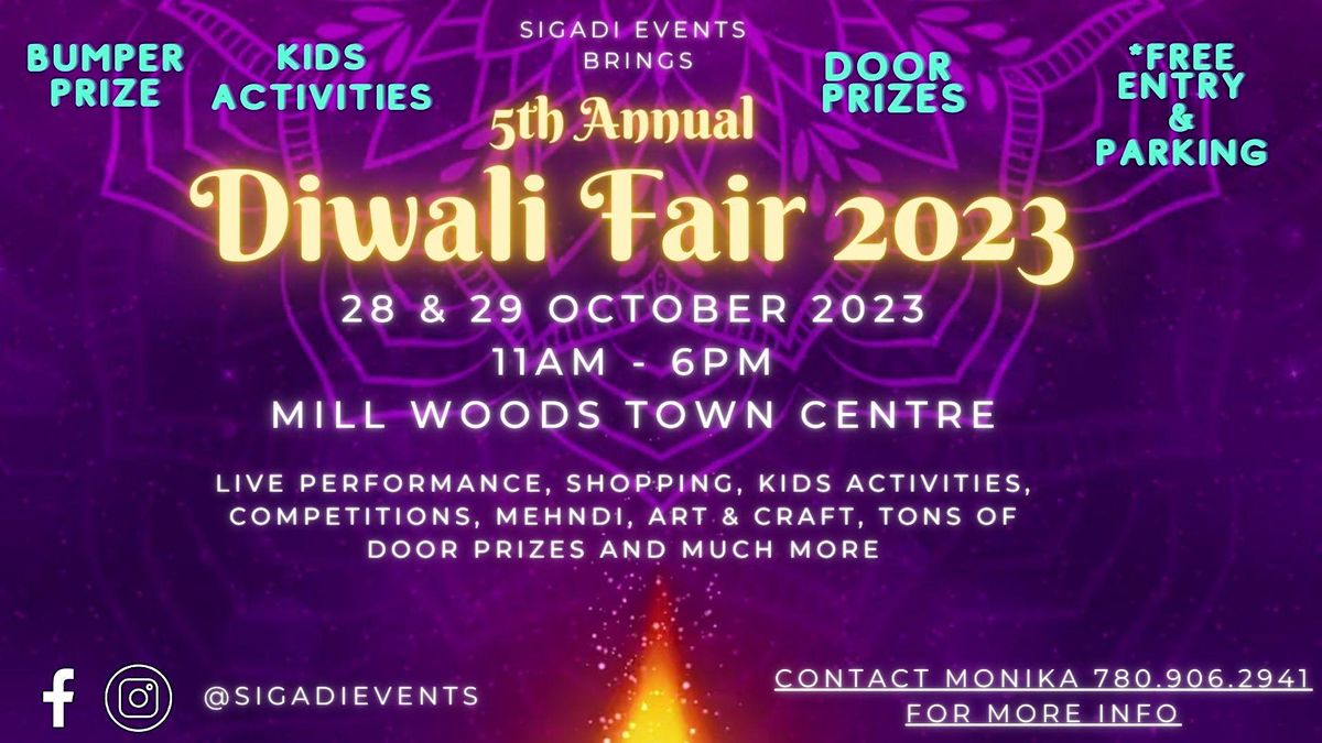 Diwali Fair 2023 Mill Woods Town Centre Edmonton 28 October To 29