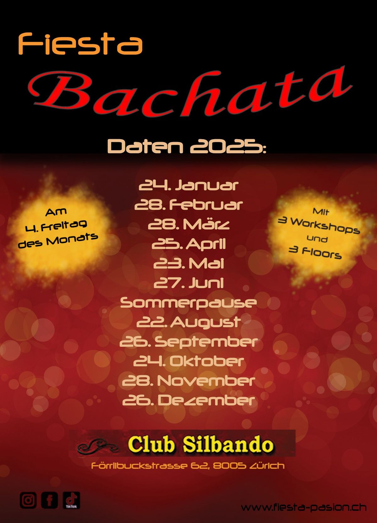 Fiesta Bachata - 3 Workshops und 3 Floors