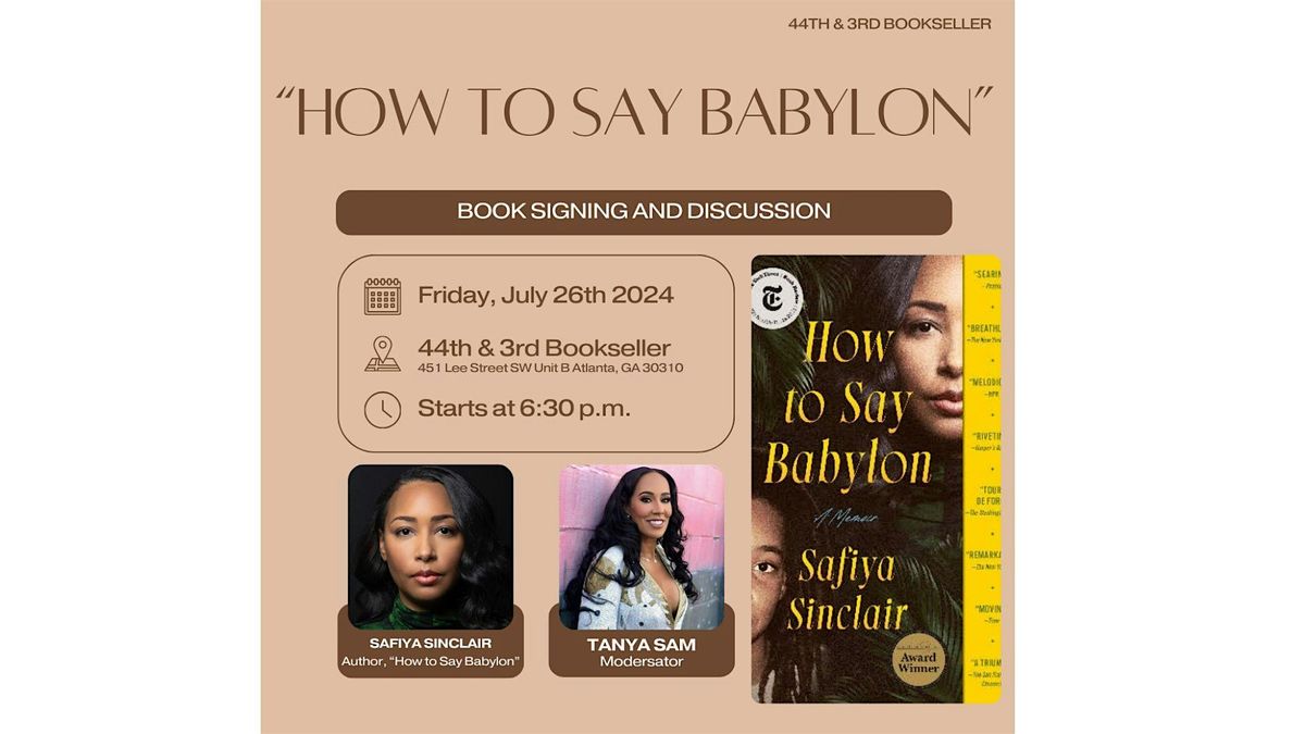Safiya Sinclair Author of How to Say Babylon in Conversation with Tanya Sam