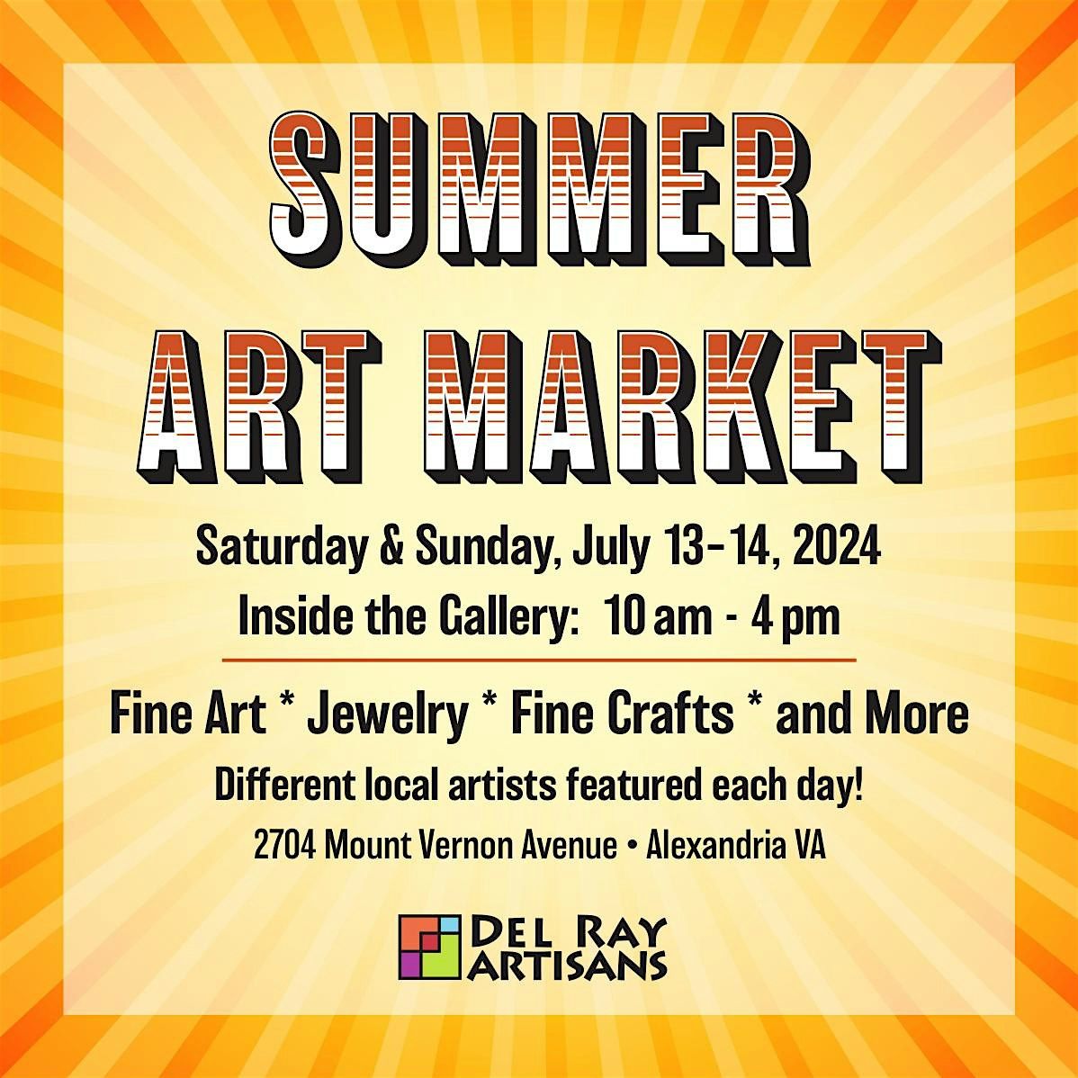 Summer Art Market 2024 inside Del Ray Artisans gallery