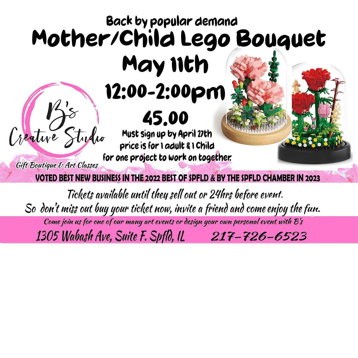 Mother\/Child Lego Flower Bouquet