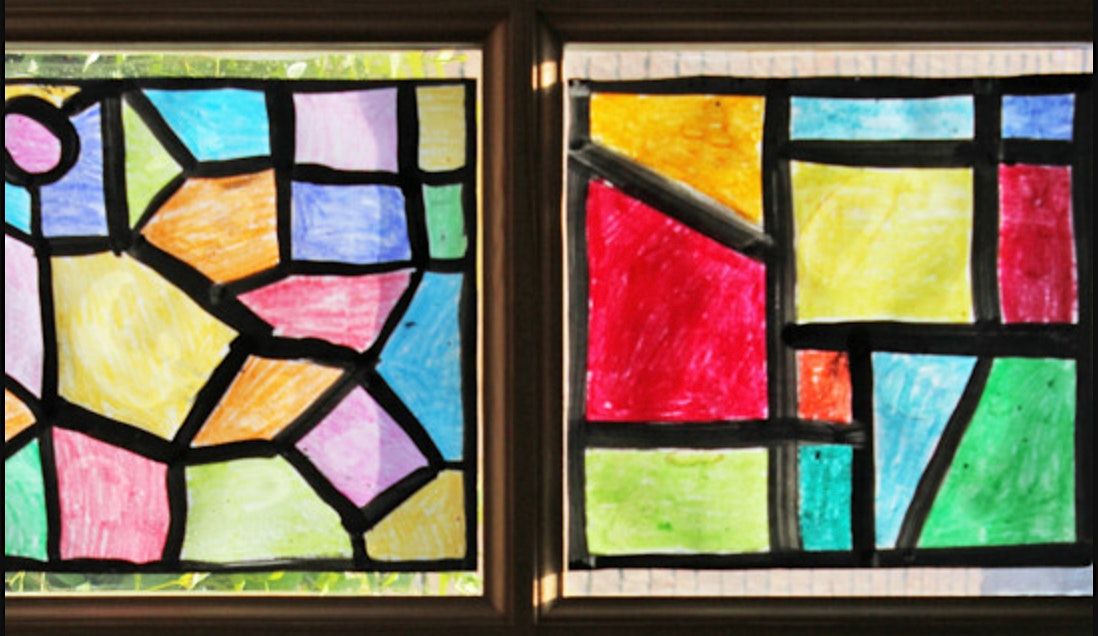 Springtime Stained Glass Drawings, 1 Day Workshop, Ages 6-9