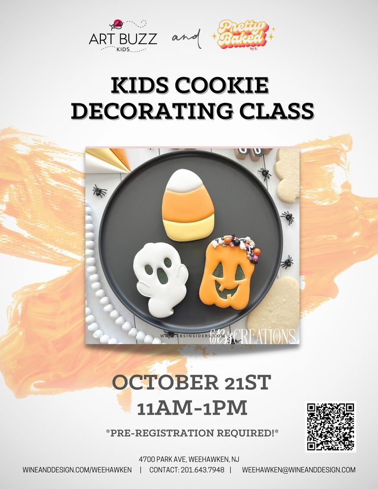 Art Buzz Kids Cookie Decorating Class with Pretty Baked by K, Wine