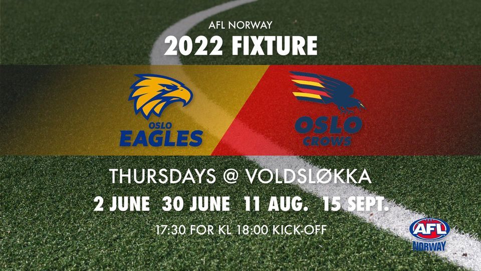 Oslo Crows AFL- 2nd game of the season!