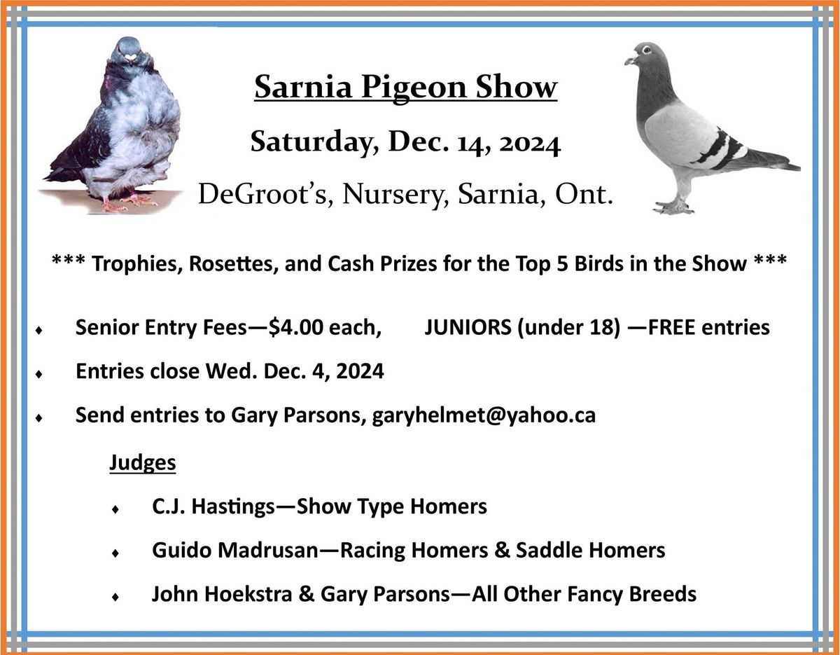 Sarnia Pigeon Show